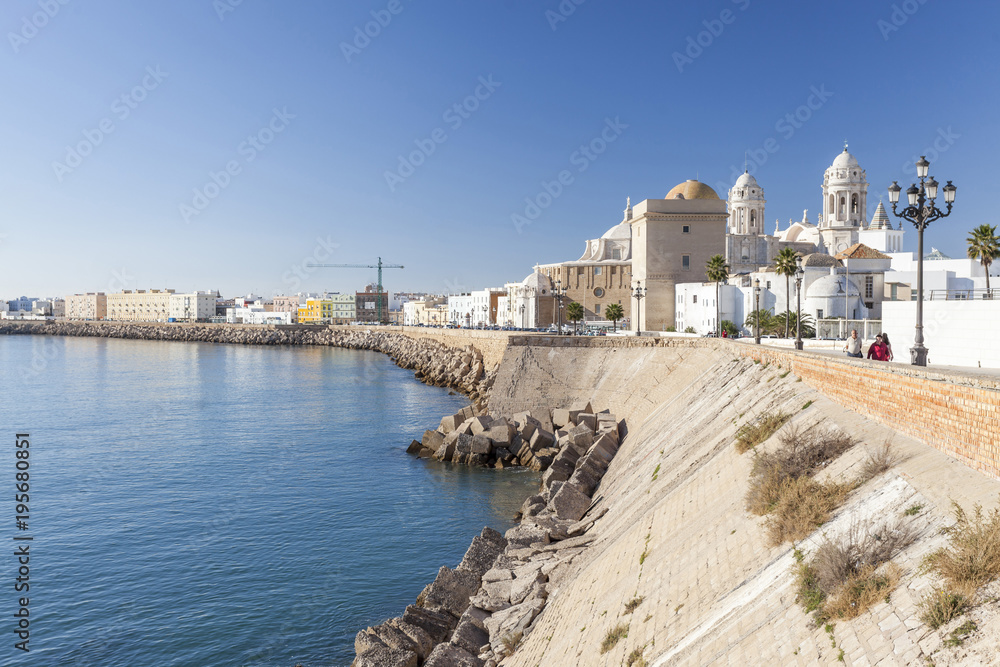 City general view and sea,Cadiz,Andalucia.Spain.
