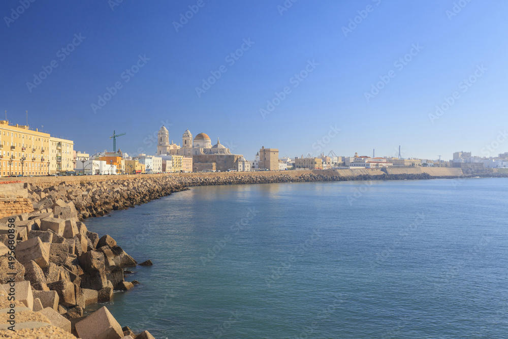  City general view and sea,Cadiz,Andalucia.Spain.