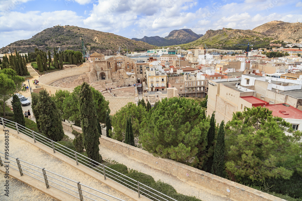 City and roman theater view,Cartagena,Spain.