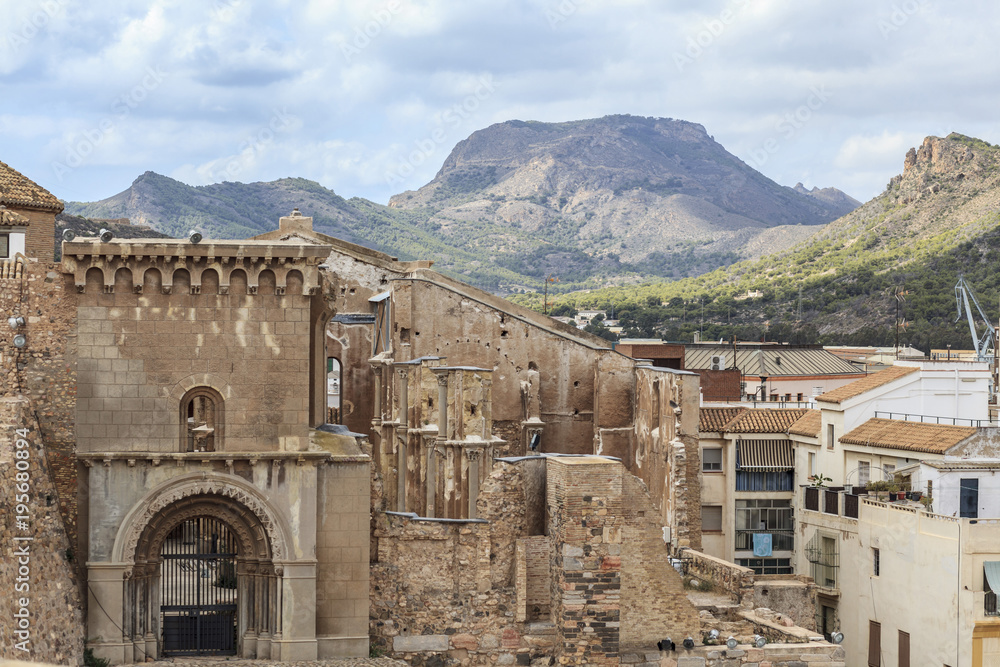 Obraz premium City and roman theater view,Cartagena,Spain.
