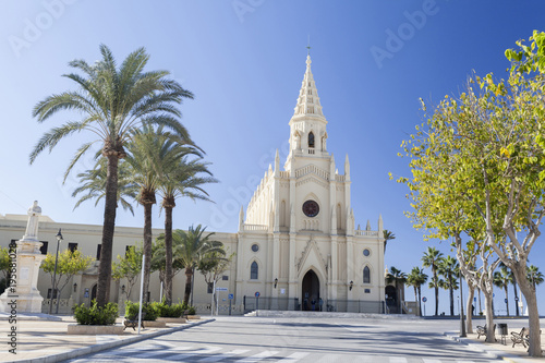 Sanctuary of Nuestra Senora de la Regla, maritime promenade of Chipiona, Andalucia.Spain. photo