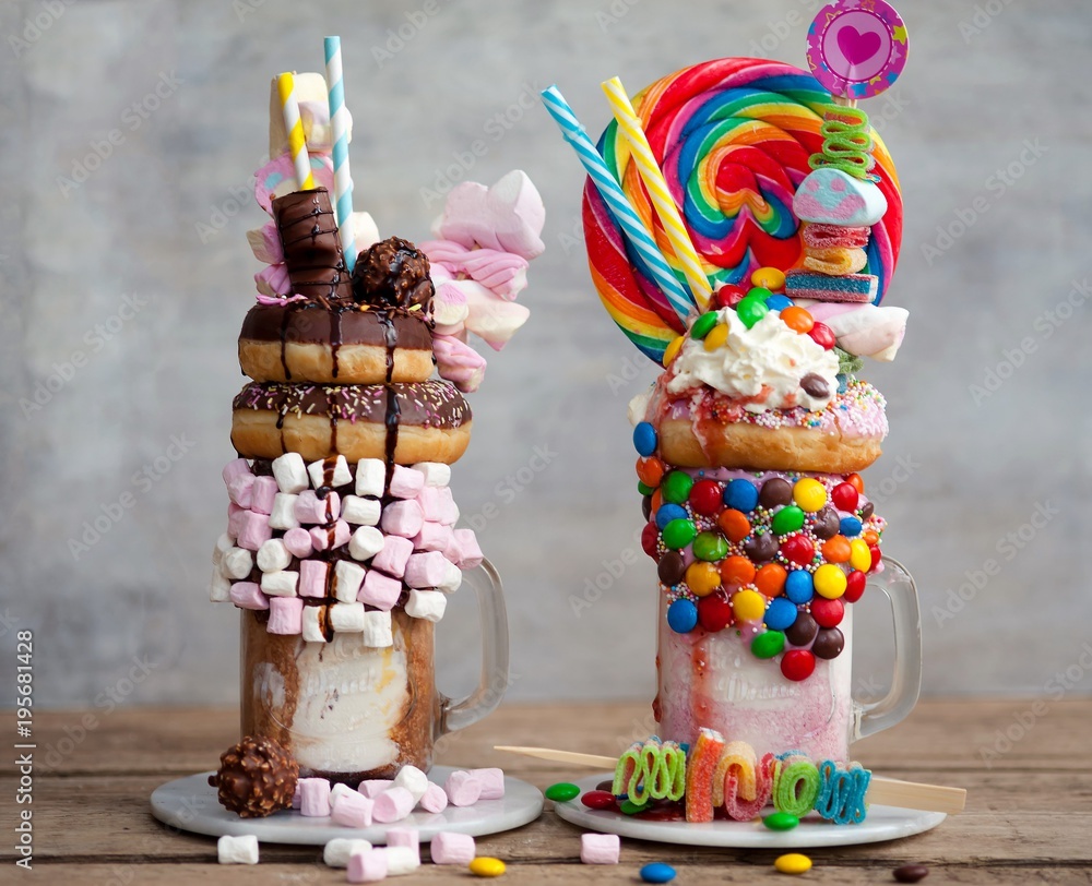 Extreme Milkshake Or Freak Shake Copyspace Stock Photo Adobe Stock