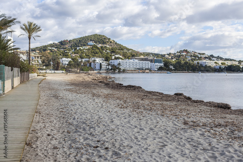 Talamanca beach, winter day, Ibiza city.Spain.