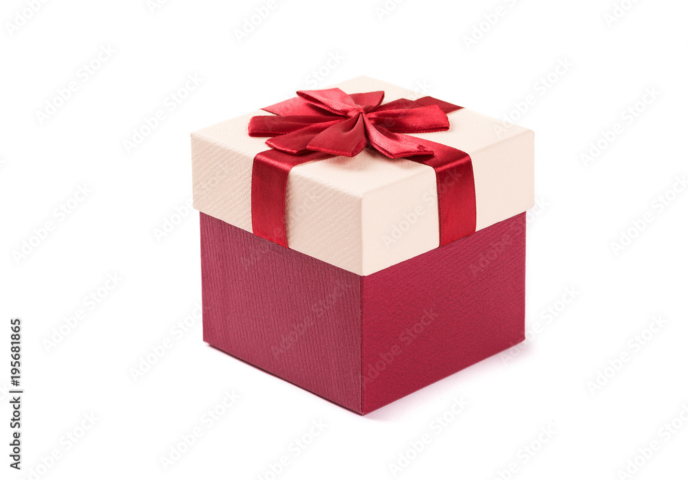 RED gift box isolated on white background. RED gift box isolated on white background.