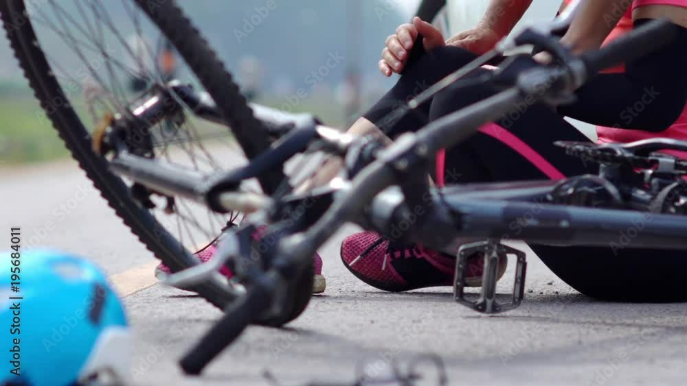 Drunk driving accident , car crash with bicycle on road Drunk driving accident , car crash with bicycle on road