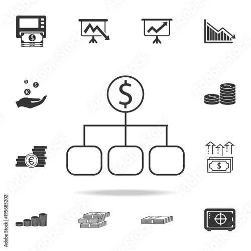 Financial assets diversification, interest return, income, investments icon. Detailed set of finance, banking and profit element icons. Premium quality graphic design