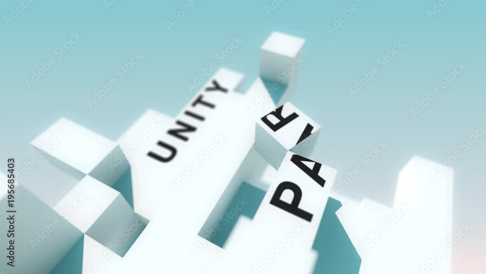Partnership words animated with cubes Partnership words animated with cubes
