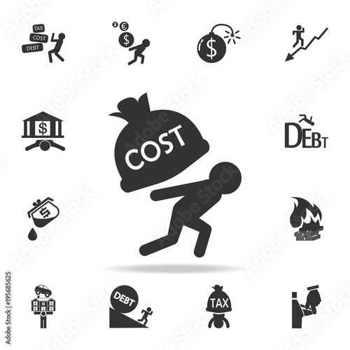 man carry the costs icon. Detailed set of finance, banking and profit element icons. Premium quality graphic design. One of the collection icons for websites, web design