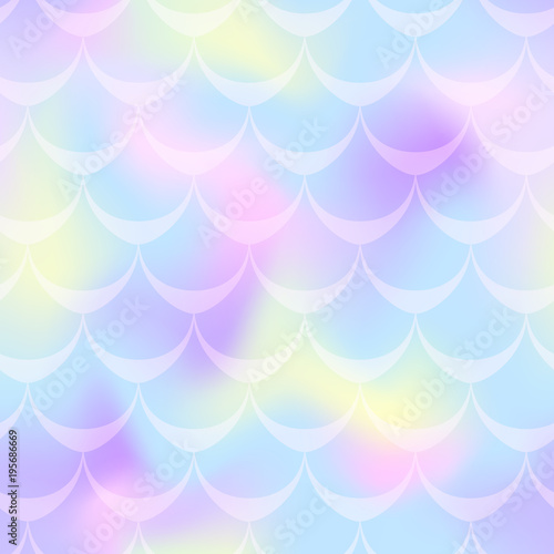 Cold blue yellow mermaid scale vector background. Pastel iridescent background. Fish scale pattern.
