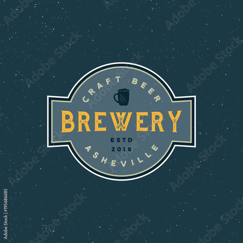 vintage brewery logo. retro styled beer emblem. vector illustration