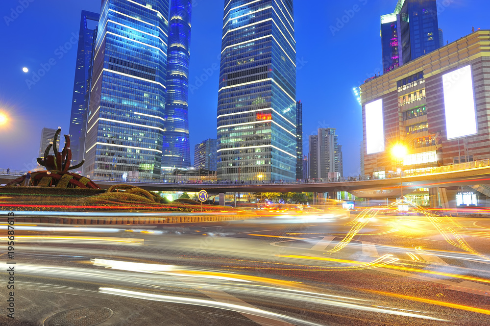 the night view of the lujiazui financial centre in shanghai china. the night view of the lujiazui financial centre in shanghai china.