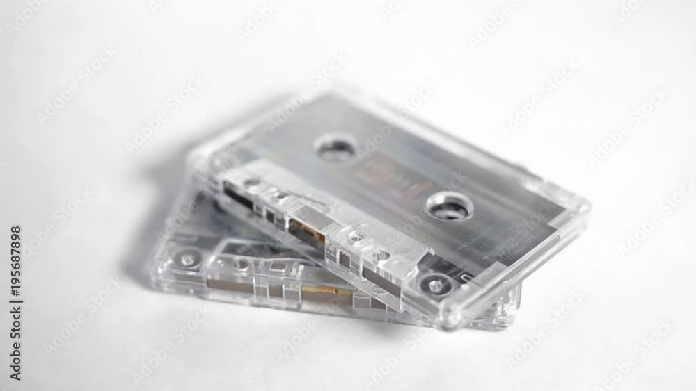 Old used audio casette tape isolated on white background. Old used audio casette tape isolated on white background.
