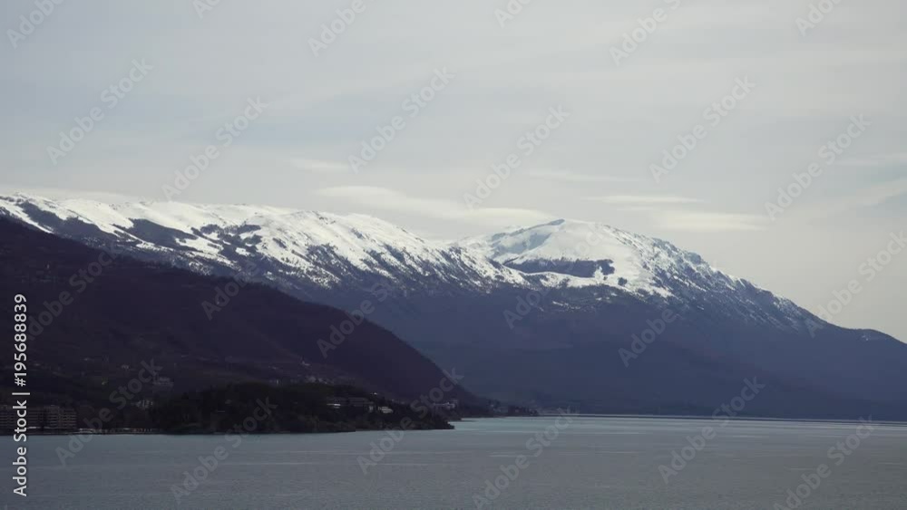 Snowcapped mountains Galicica by Ohrid Lake, Macedonia Snowcapped mountains Galicica by Ohrid Lake, Macedonia