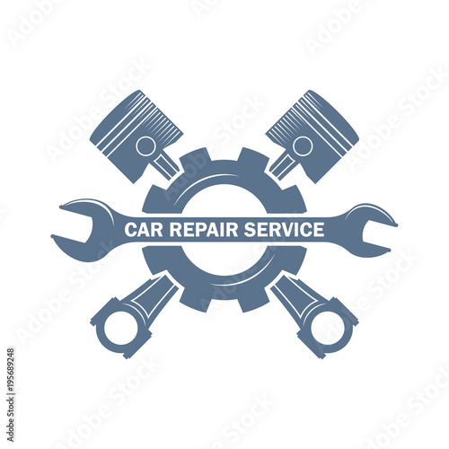 car repair service monochrome logo