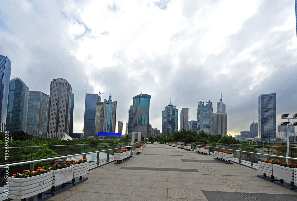 In 2015 in Shanghai, China, on September 24th world financial center skyscrapers in lujiazui group.