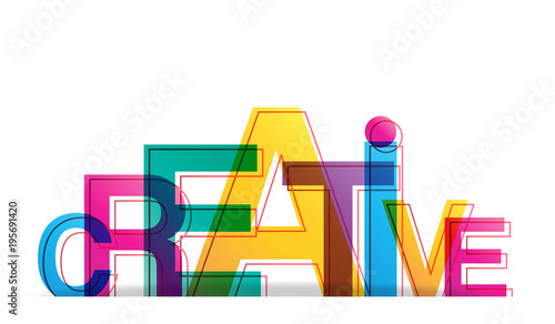 The word Creative. Vector banner with the text color.