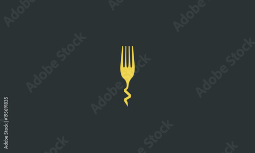 Fork Equipment Menu Restaurant Minimalist Creative Logo, Restaurant, resto, food court, cafe logo template