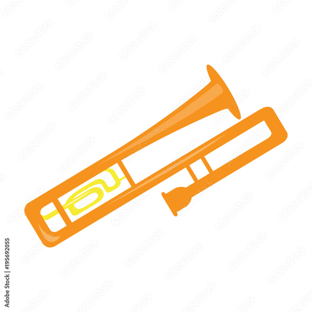Isolated trombone icon. Musical instrument Isolated trombone icon. Musical instrument