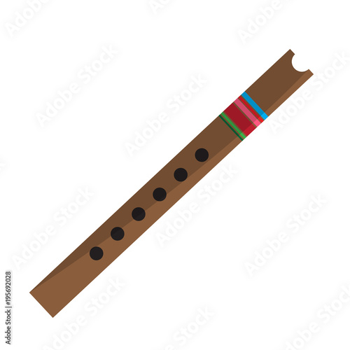 Isolated flute icon. Musical instrument