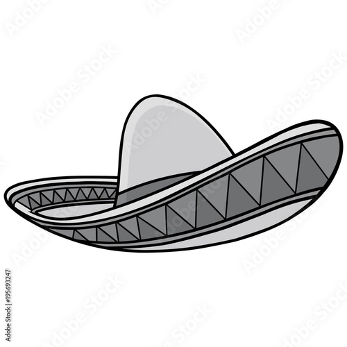 Sombrero Illustration - A vector cartoon illustration of a Mexican Sombrero.