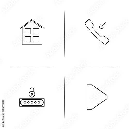 Interface simple linear icon set.Simple outline icons © Birgul