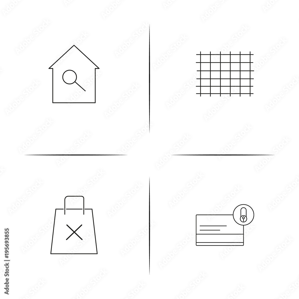 Interface simple linear icon set.Simple outline icons Interface simple linear icon set.Simple outline icons