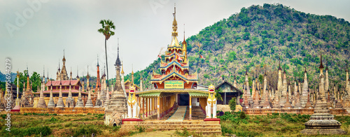 Takhaung Mwetaw Paya in Sankar. Myanmar. Panorama photo