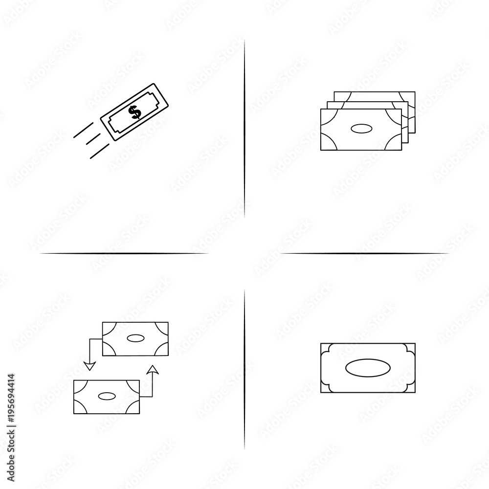 Banking, Finance And Money simple linear icon set.Simple outline icons Banking, Finance And Money simple linear icon set.Simple outline icons