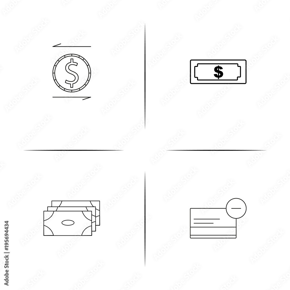 Banking, Finance And Money simple linear icon set.Simple outline icons Banking, Finance And Money simple linear icon set.Simple outline icons