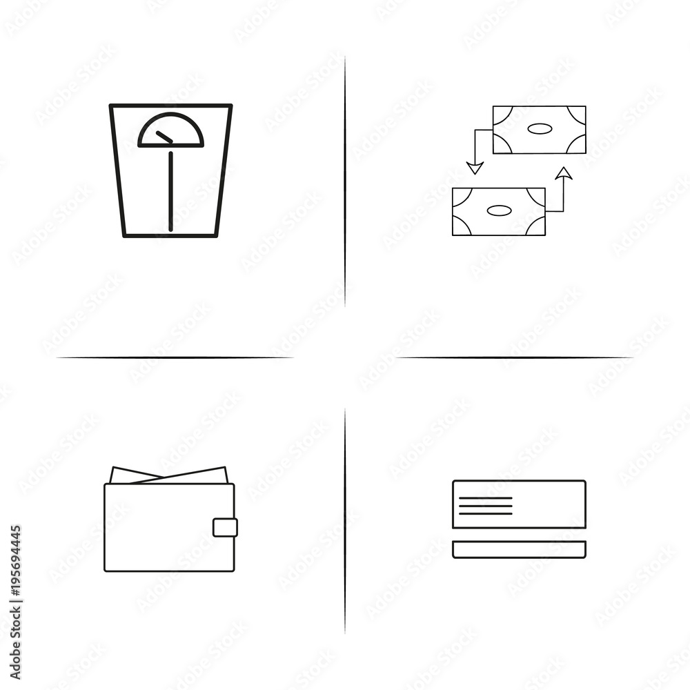 Banking, Finance And Money simple linear icon set.Simple outline icons Banking, Finance And Money simple linear icon set.Simple outline icons