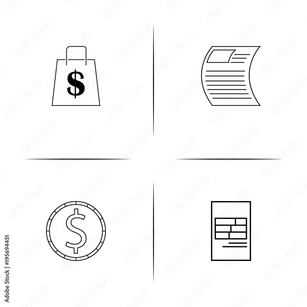 Banking, Finance And Money simple linear icon set.Simple outline icons Banking, Finance And Money simple linear icon set.Simple outline icons