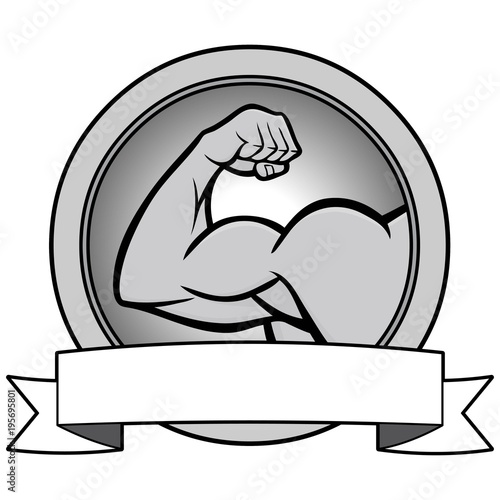 Strongman Contest Banner Illustration - A vector cartoon illustration of a Strongman Contest Banner.