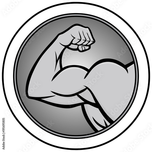 Strongman Icon Illustration - A vector cartoon illustration of a Strongman Icon concept.
