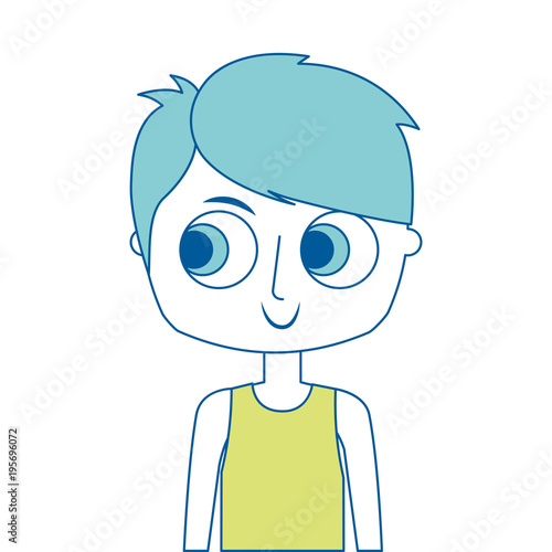 cartoon boy portrait teenager character vector illustration green image