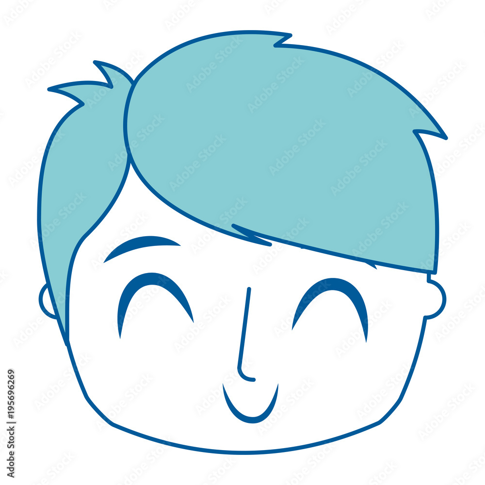 smiling happy face boy male young character vector illustration green image smiling happy face boy male young character vector illustration green image