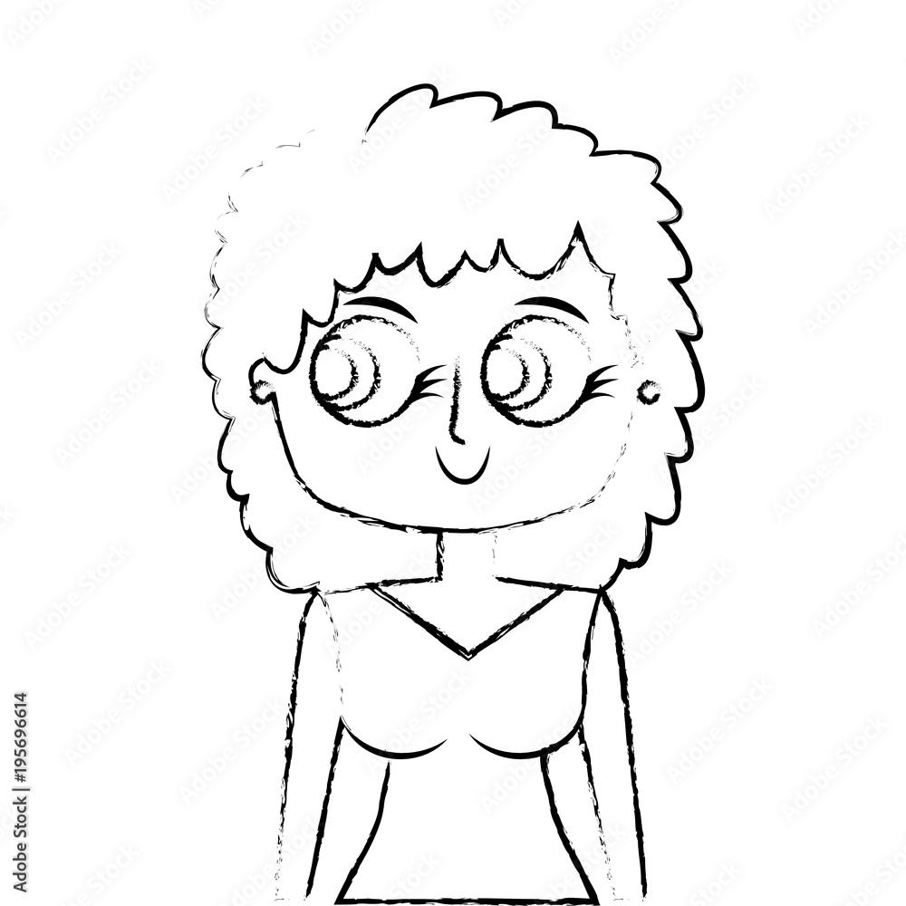 Obraz premium cartoon beauty mother standing character vector illustration green image sketch image