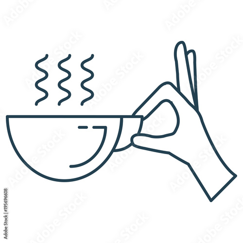hand with coffee cup isolated icon