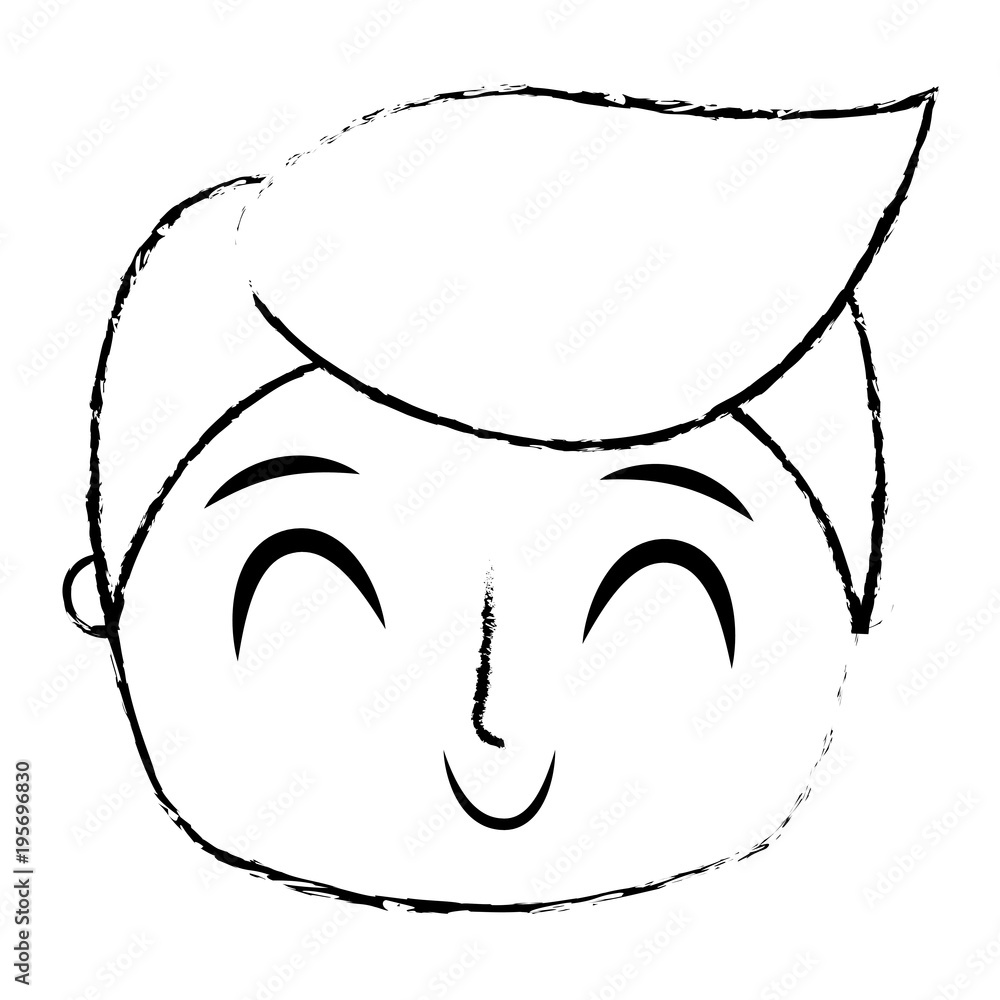 smiling happy face boy male young character vector illustration sketch image smiling happy face boy male young character vector illustration sketch image