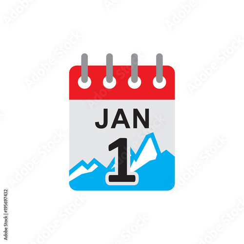 Mountain Calendar Logo Icon Design