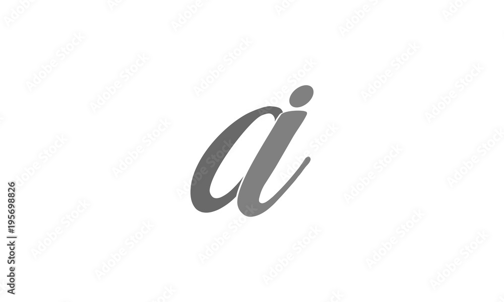 Initial lowercase letter ai, curve rounded logo, initial letter ai linked lowercase monogram logo template Initial lowercase letter ai, curve rounded logo, initial letter ai linked lowercase monogram logo template
