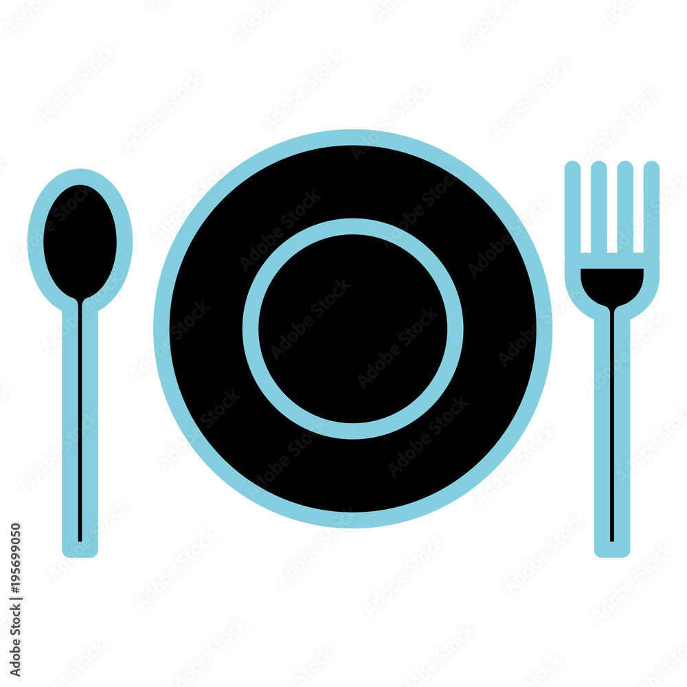 fork and spoon with dish cutlery fork and spoon with dish cutlery