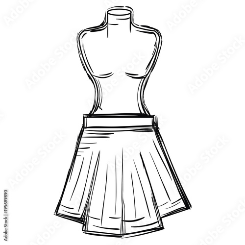 mannequin with miniskirt fashion icon vector illustration design