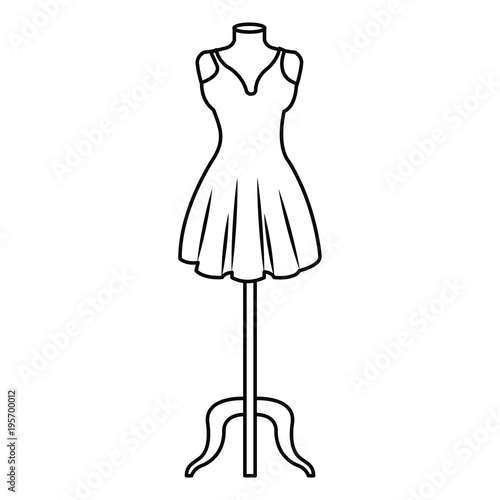 mannequin with elegant woman dress icon vector illustration design