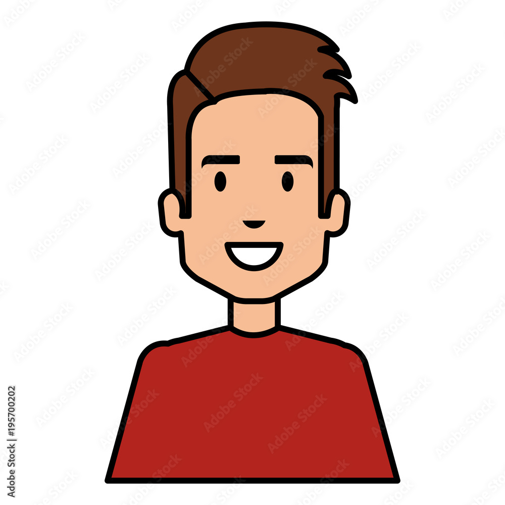 young man avatar character vector illustration design