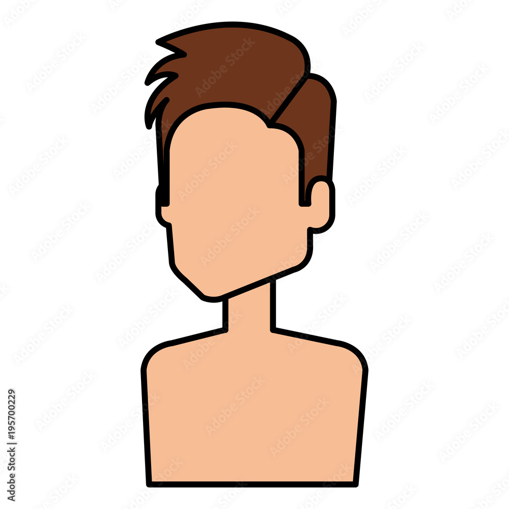 young man shirtless avatar character vector illustration design young man shirtless avatar character vector illustration design