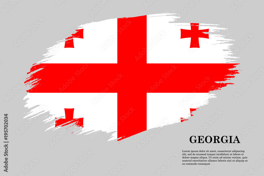 Grunge styled flag Georgia. Brush stroke background