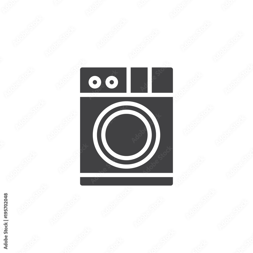Washing machine vector icon. filled flat sign for mobile concept and web design. Clothes washer simple solid icon.Laundry symbol, logo illustration. Pixel perfect vector graphics