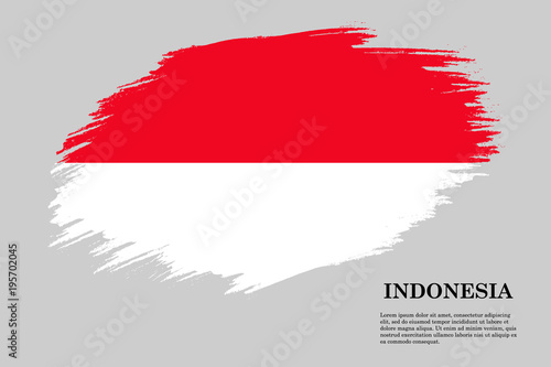 Free Download Grunge styled flag Indonesia. Brush stroke background - GFXLoad