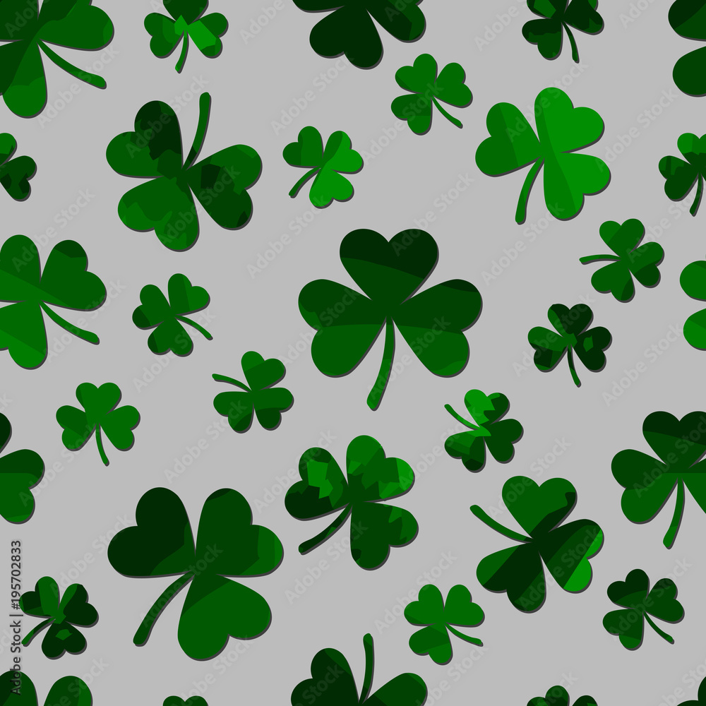 shamrock seamless pattern. patrick background. St. Patrick's Day. Vector illustration