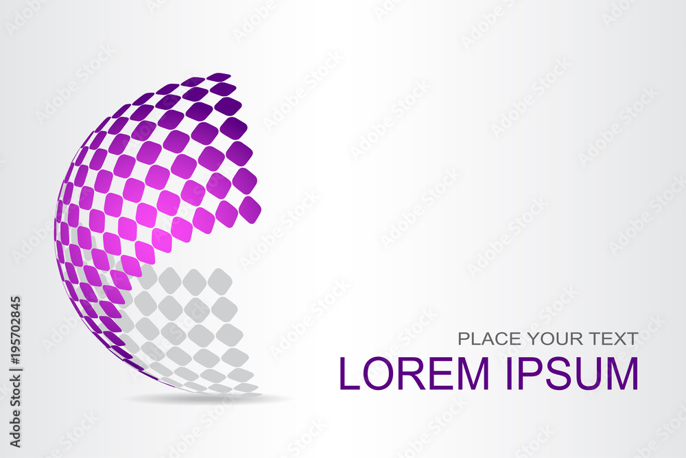 Logo stylized spherical surface with abstract shapes Logo stylized spherical surface with abstract shapes